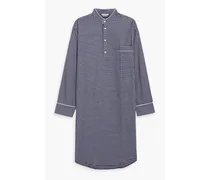 Checked cotton-twill pajama top - Blue