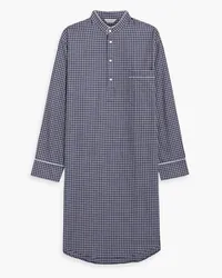 Derek Rose Checked cotton-twill pajama top - Blue Blue