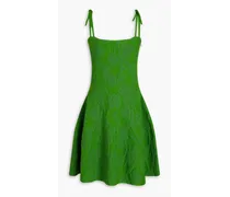 Jacquard-knit mini dress - Green