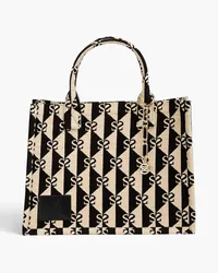 Sandro Logo-print velvet tote - Black Black