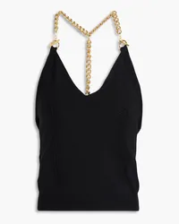 Moschino Chain-embellished wool halterneck top - Black Black