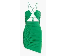 Retrofête Cadiz cutout ruched jersey mini dress - Green Green