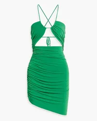 Retrofête Cadiz cutout ruched jersey mini dress - Green Green