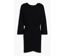 Megan crystal-embellished crepe mini dress - Black