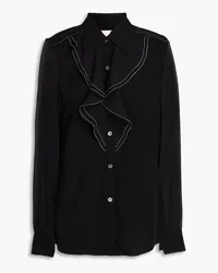 3.1 phillip lim Ruffled georgette and printed jacquard blouse - Black Black