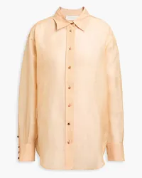 Zimmermann Linen and silk-blend organza shirt - Neutral Neutral