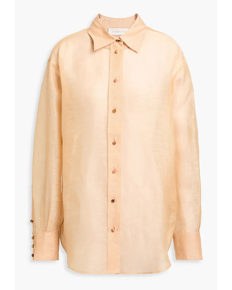 Zimmermann Linen and silk-blend organza shirt - Neutral Neutral