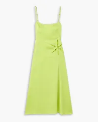 Cult Gaia Imogen cutout hammered-satin midi dress - Green Green