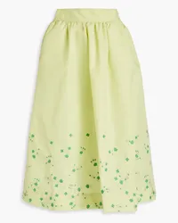 Ganni Embellished taffeta midi skirt - Green Green