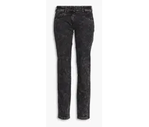 Mid-rise straight-leg jeans - Black