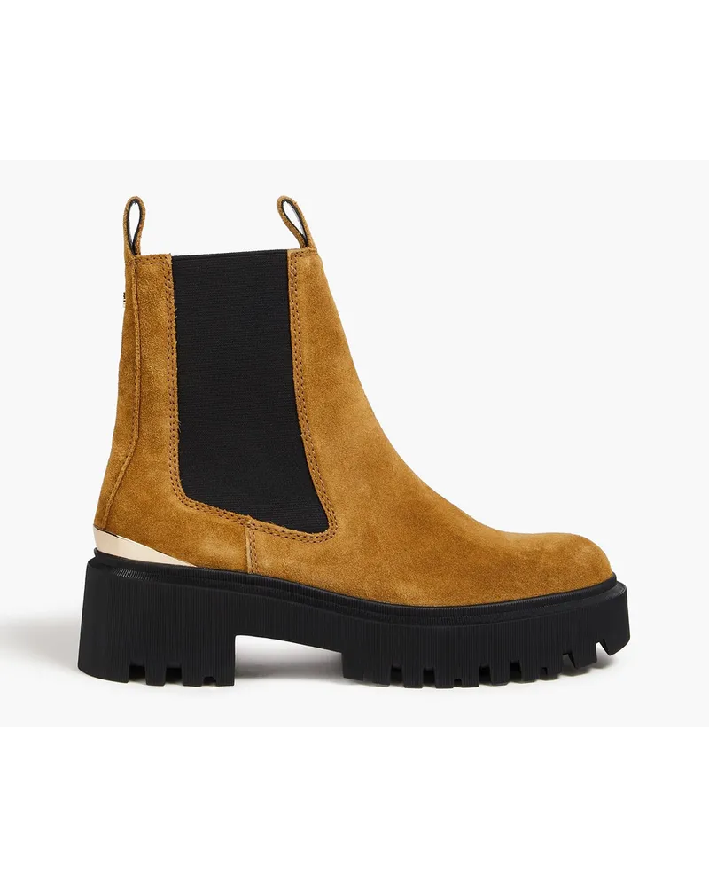 Maje Suede Chelsea boots - Brown Brown