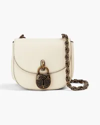 Moschino Embellished leather shoulder bag - Neutral Neutral