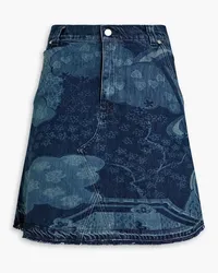 RED Valentino Floral-print denim mini skirt - Blue Blue