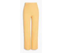 Baltimore ribbed-knit flared pants - Orange