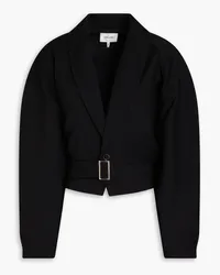 Frame Denim Cropped wool-crepe blazer - Black Black