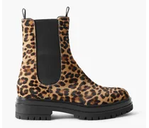 Leopard-print calf hair ankle boots - Animal print