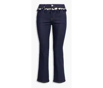 Roberto Cavalli Cropped sequin-embellished mid-rise bootcut jeans - Blue Blue