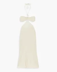 Savannah Morrow Mina cutout crinkled cotton-gauze halterneck maxi dress - White White