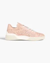 TOD'S Laser-cut leather sneakers - Pink Pink