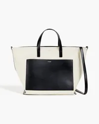 Jil Sander Leather-trimmed canvas tote - Black Black