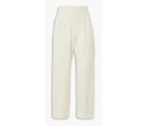 Thea stretch-cady tapered pants - White
