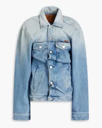 Martine Rose Contorted gathered faded denim jacket - Blue Blue