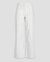 Frame Denim Le Slim Palazza Bardot striped high-rise wide-leg jeans - White White