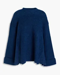 3.1 phillip lim Oversized brushed ribbed-knit sweater - Blue Blue