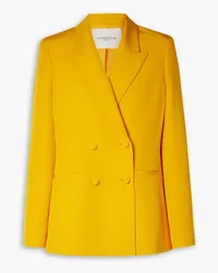 Lafayette148 Double-breasted wool and silk-blend blazer - Yellow Yellow