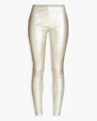 Rick Owens Coated stretch-leather leggings - Metallic Metallic