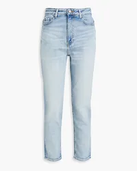 Ganni Cropped faded high-rise slim-leg jeans - Blue Blue