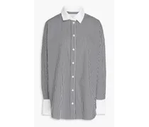 Striped cotton-poplin shirt - Black