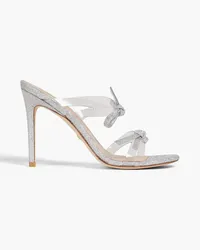 Stuart Weitzman Bow 100 embellished PVC mules - Metallic Metallic