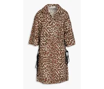 Leopard-print cotton-poplin mini dress - Animal print