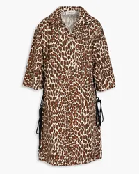 Tory Burch Leopard-print cotton-poplin mini dress - Animal print Animal