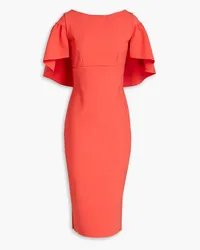 Chiara Boni Aniela cape-effect scuba midi dress - Orange Orange