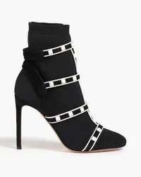 Valentino Garavani Rockstud stretch-knit sock boots - Black Black