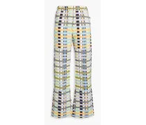 Marc checked crepe flared pants - Green
