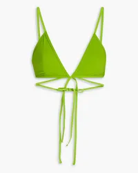 Christopher Esber Looped Tie two-tone triangle bikini top - Green Green