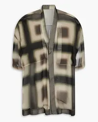 Rick Owens Oversized printed silk-voile shirt - Black Black