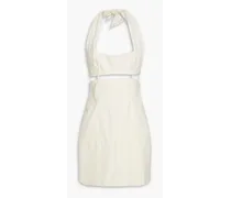 Limao cutout twill halterneck mini dress - White