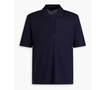 Merino wool and mulberry silk-blend polo shirt - Blue
