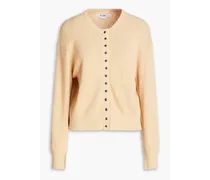 Bouclé-knit cotton-blend cardigan - Neutral