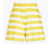 Striped cotton-blend shorts - Yellow