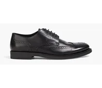 Perforated leather brogues - Black
