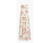 Tiered floral-print georgette maxi dress - Pink