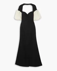 Rosie Assoulin Queen of Hearts open-back cotton-blend faille and poplin maxi dress - Black Black