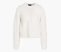 Pierce cable-knit cashmere sweater - White