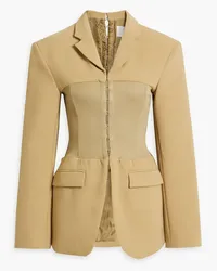 Dion Lee Stretch knit-paneled grain de poudre blazer - Neutral Neutral