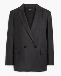 Theory Double-breasted wool blazer - Gray Gray